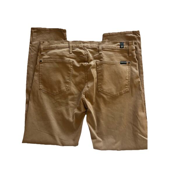 7 For All Mankind Slimmy Mens 40x32 Tan Straight Canvas Pants Luxe Performance‎ - Picture 1 of 7